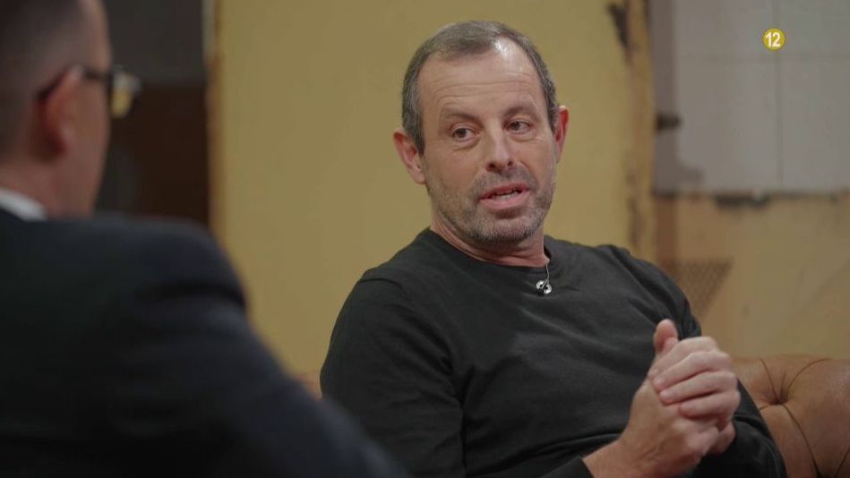 Sandro Rosell, ex Presidente del Fútbol Club Barcelona, con Risto Mejide