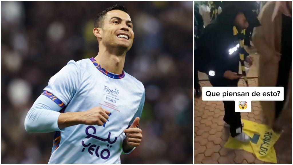 Cristiano Ronaldo, odiado en Arabia Saudí: aficionados del equipo rival pisan su camiseta