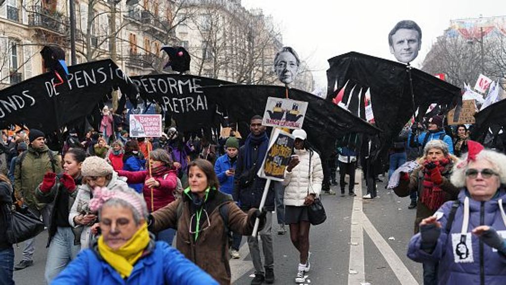 Manifestaciones contra la reforma de las pensiones de Macron el pasado 19 de enero