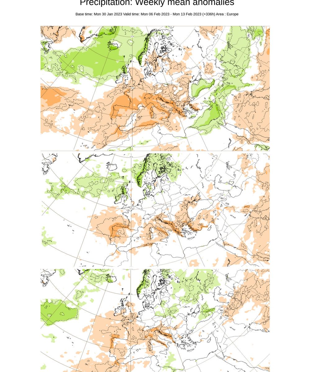 Anomalía de la precipitación prevista