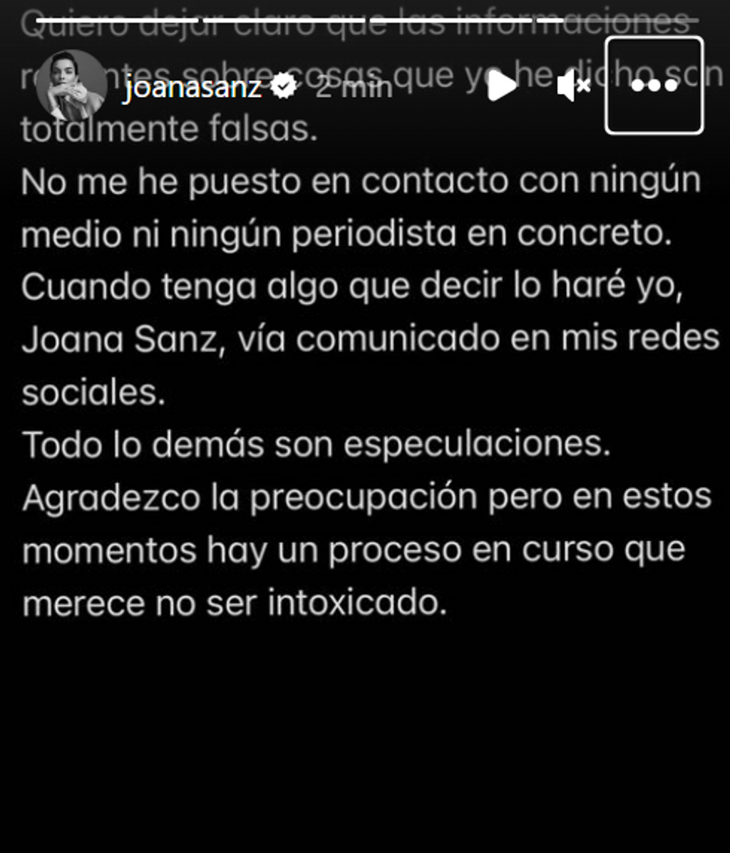 El comunicado de Joana Sanz sobre el proceso de su marido