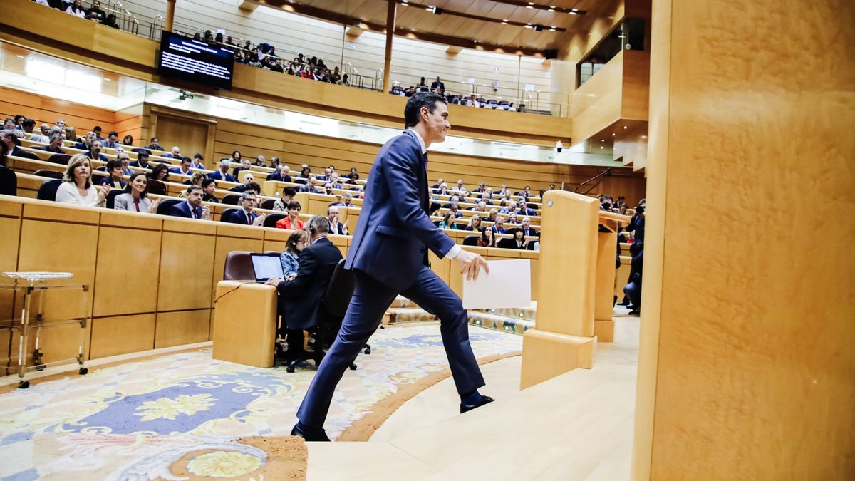 El presidente del Gobierno, Pedro Sánchez, en el Senado El presidente del Gobierno, Pedro Sánchez, en el Senado