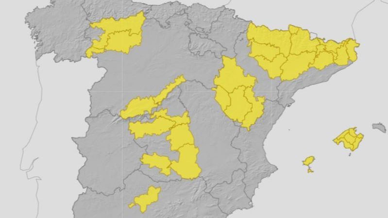 Provincias en riesgo el miércoles por temperaturas mínimas muy bajas