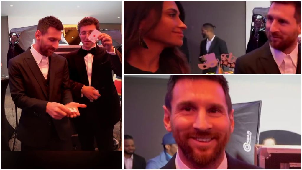 Un mago deja con la boca abierta a Messi y Antonella después de un truco: no se lo podían creer