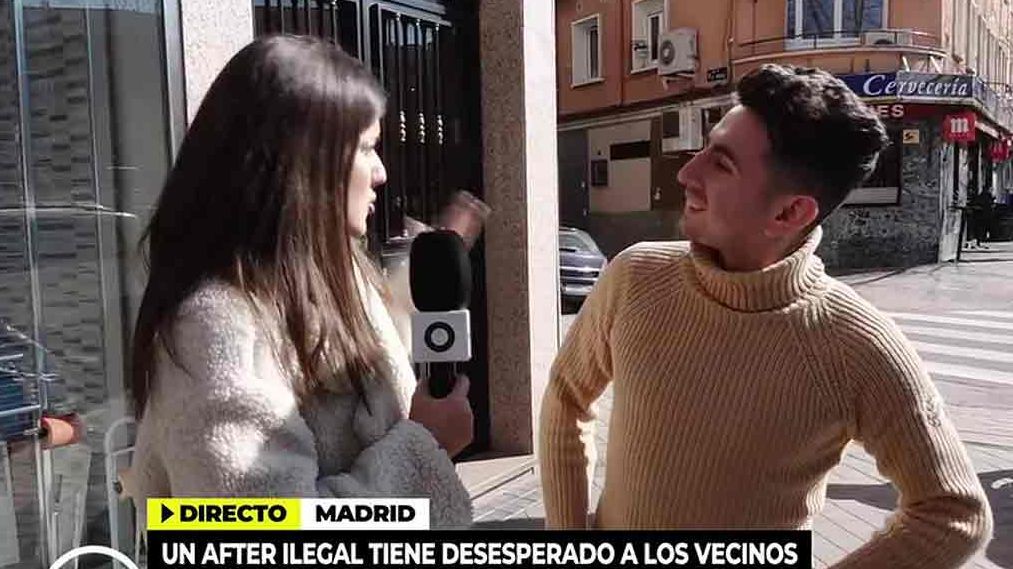 El dueño de un after ilegal de Carabanchel se cuela en un directo de ‘Ya es mediodía’ y no sabe ni qué licencia tiene: “De seis de la mañana hasta el cierre”