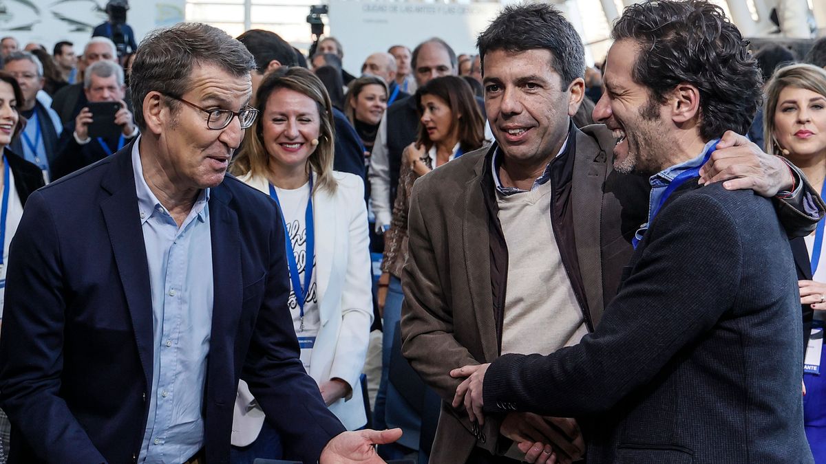 El presidente del PP, Alberto Núñez Feijóo, en Valencia