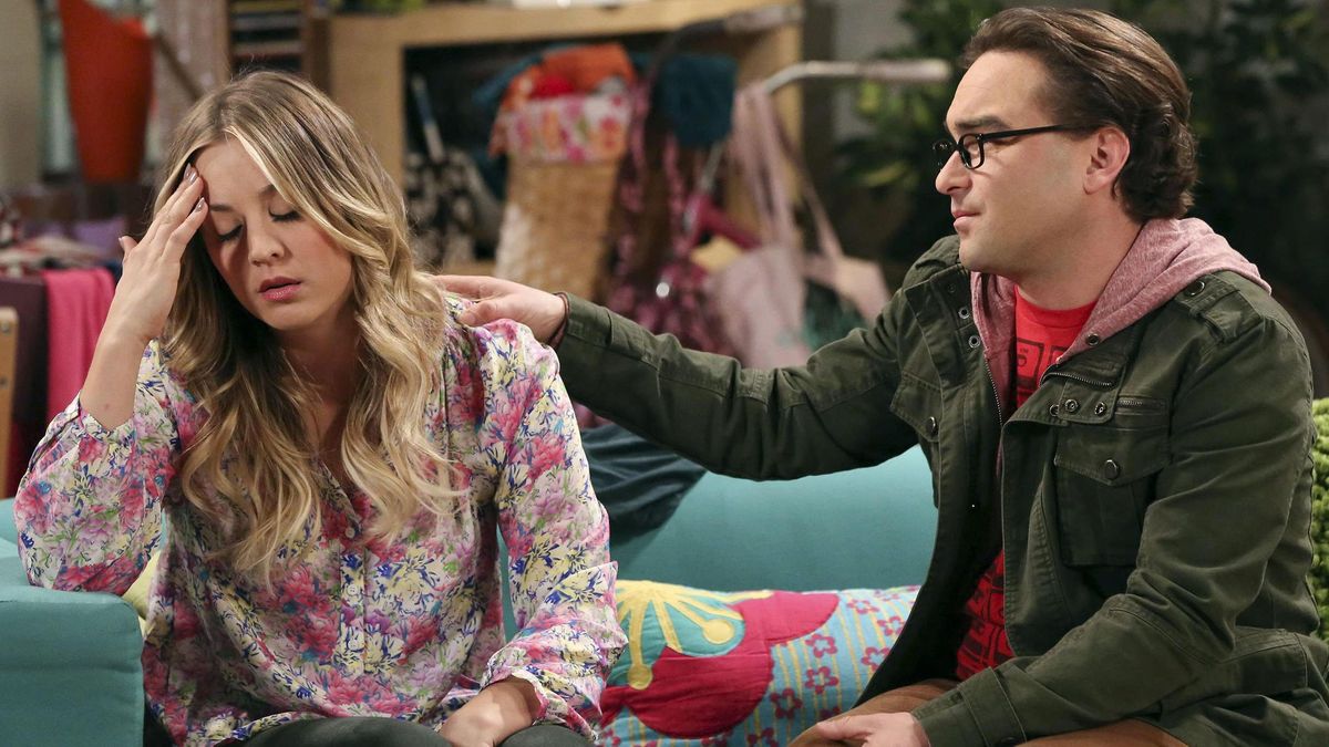 Johnny Galecki y Kaley Cuoco en "The Big Bang Theory"