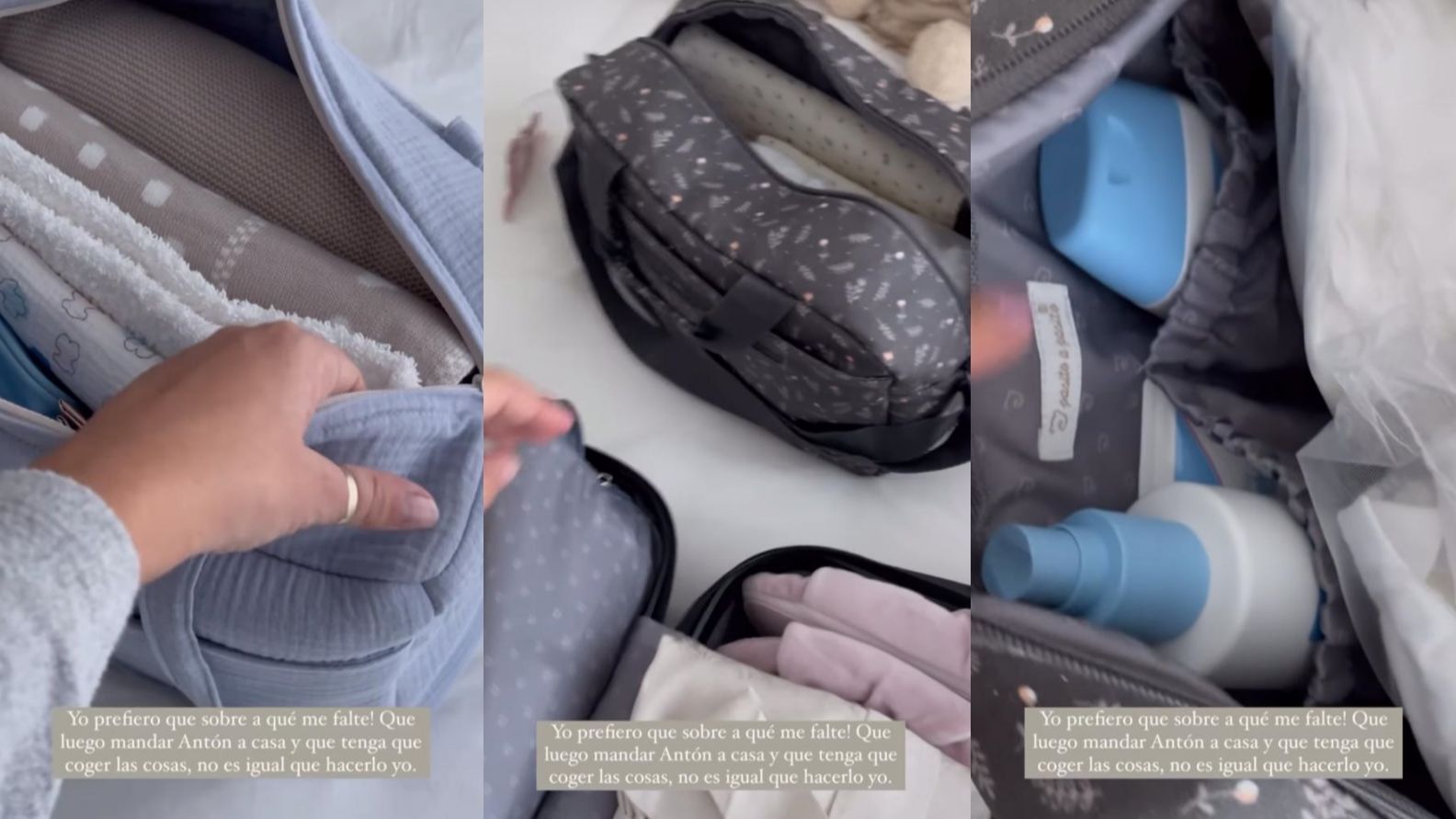 La influencer lleva además dos neceseres grandes