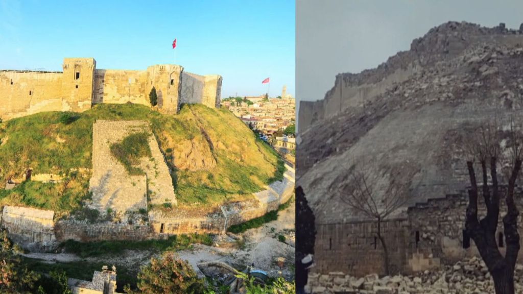 Castillo de Gaziantep derruido terremoto Turquía