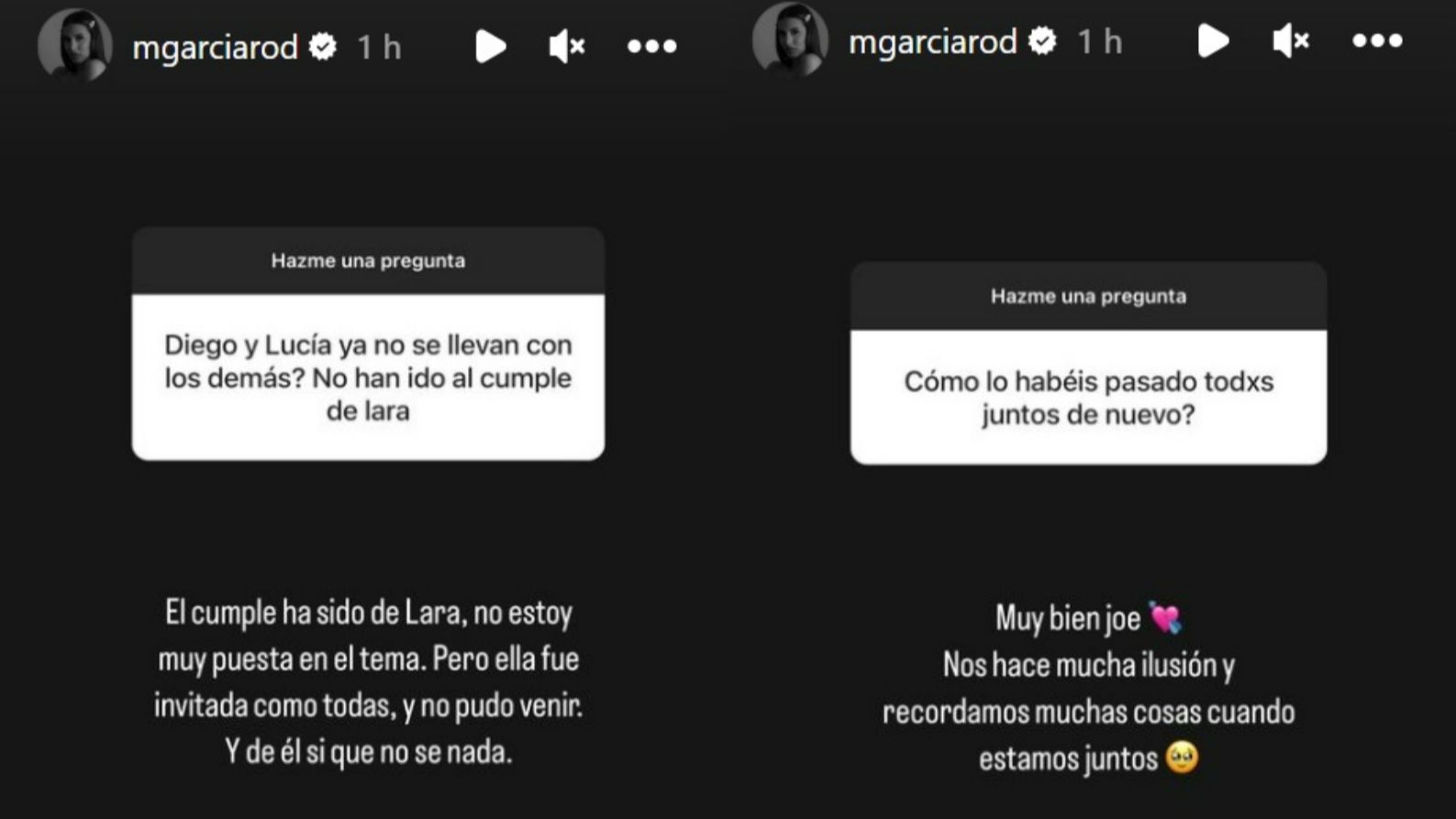 Marina García habla de la fiesta de cumpleaños de Lara Tronti