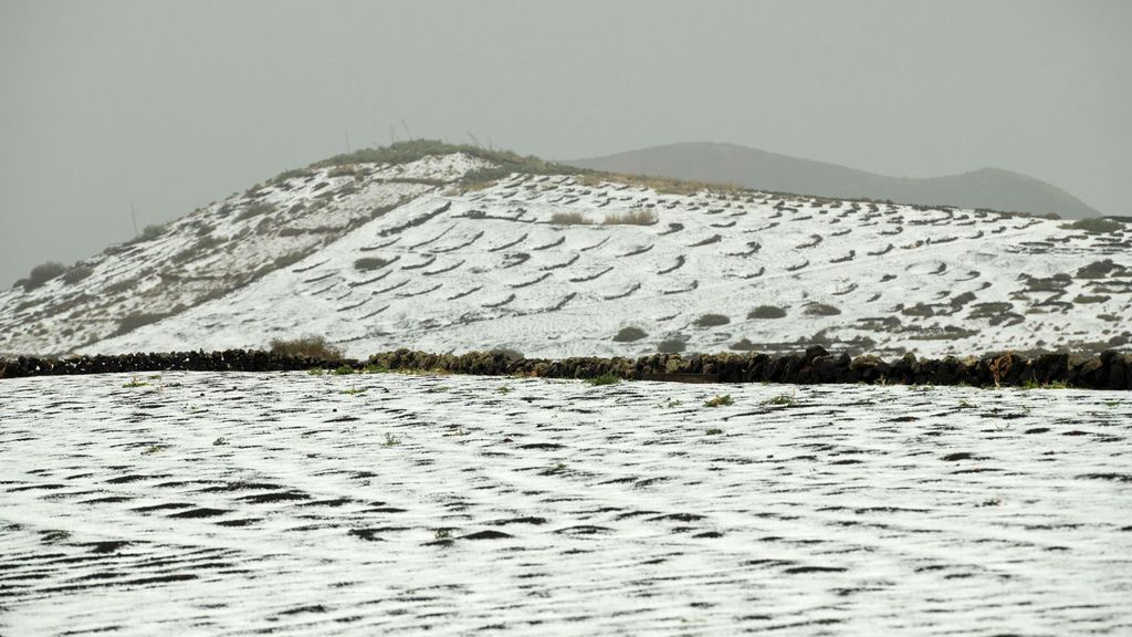 Temporal de lluvia y granizo en Lanzarote