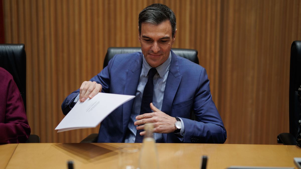 El presidente del Gobierno, Pedro Sánchez, en el Congreso