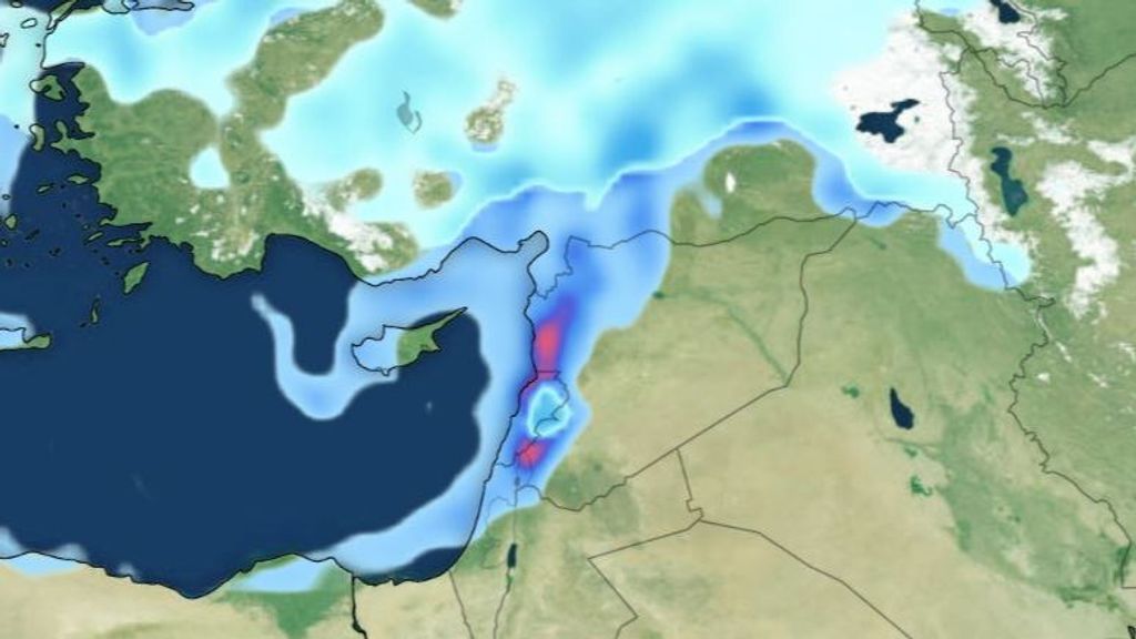Lluvias y nevadas registradas por radar en la zona de los terremotos