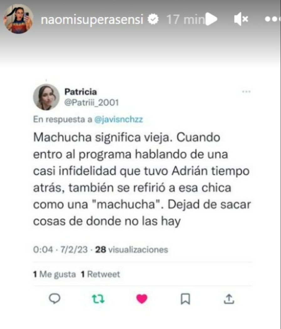 Naomi Asensi aclara el significado de "machucha"
