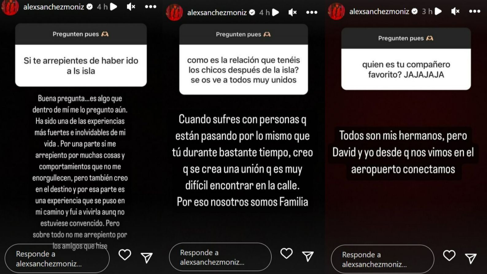 Álex Sánchez responde a sus seguidores