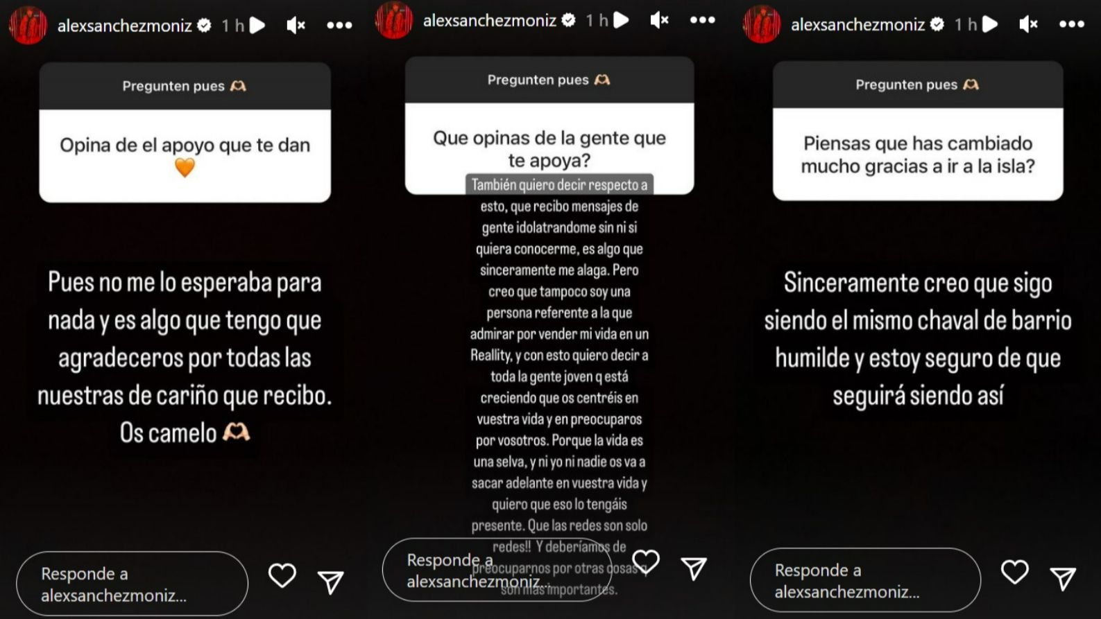 Álex Sánchez se sincera con sus fans