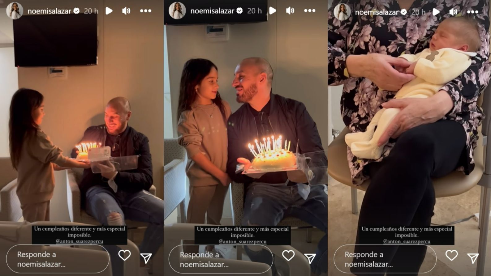 Antón Suárez celebra su cumpleaños en el hospital con su familia