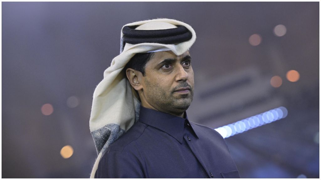 Nasser Al-Khelaïfi durante un partido del PSG