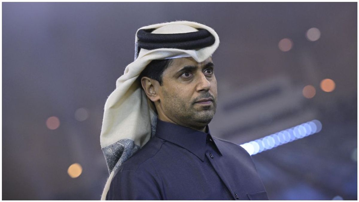 Nasser Al-Khelaïfi durante un partido del PSG