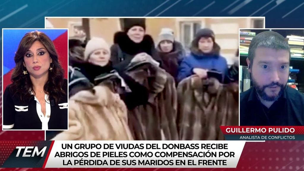 Las mujeres del Dombás reciben abrigos de piel en compensación por la perdida de sus maridos