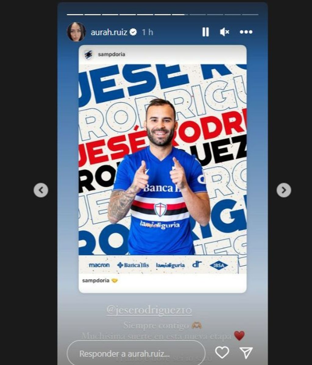 Aurah envía apoyo a Jesé Rodríguez