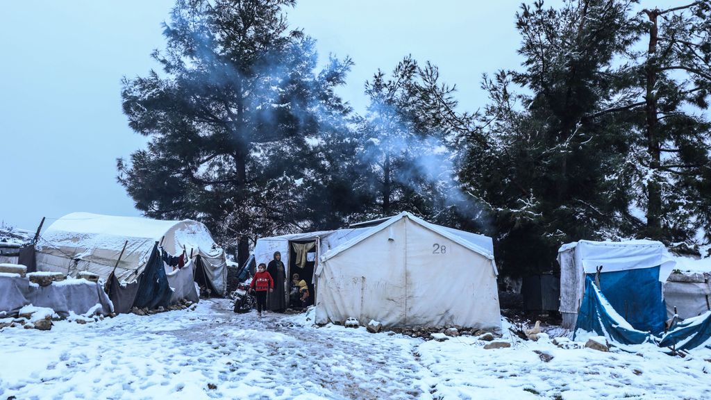 Campos refugiados en la nieve