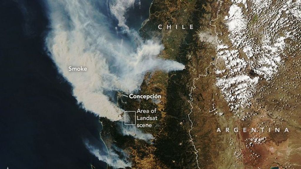 Humo de los incendios de Chile