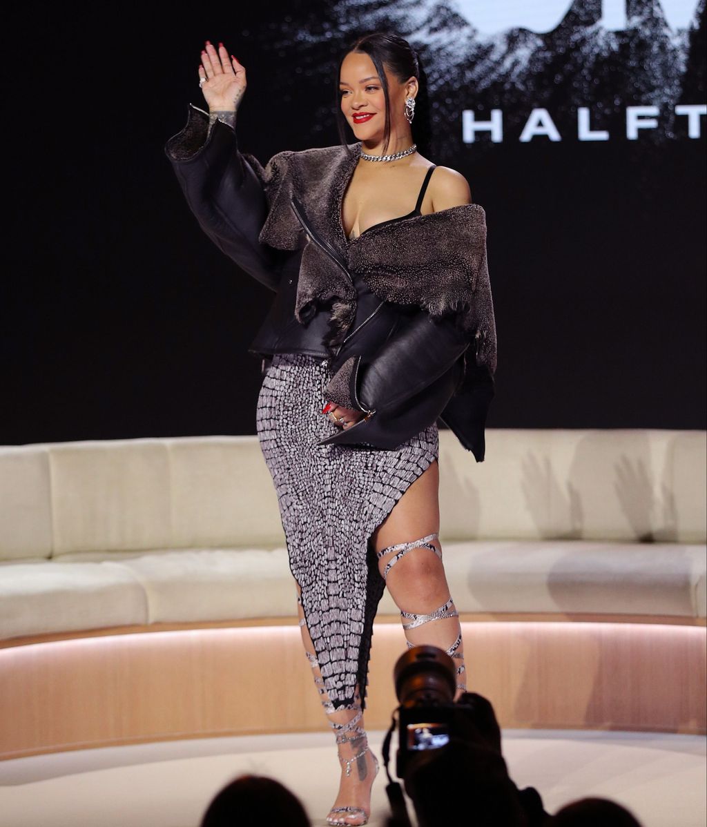 Rihanna, en la rueda de prensa previa a la Super Bowl 2023