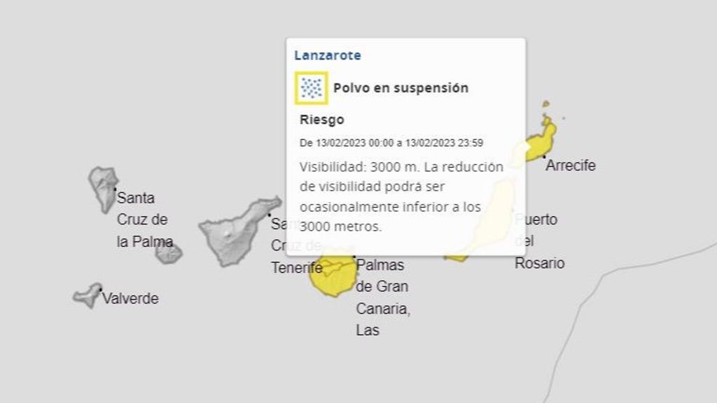 Aviso por calima en las islas Canarias