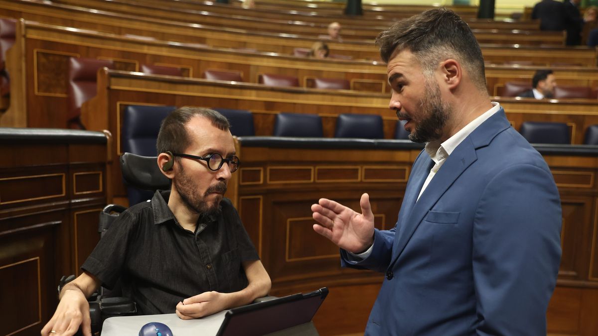 Pablo Echenique y Gabriel Rufián en una imagen de archivo en el Congreso