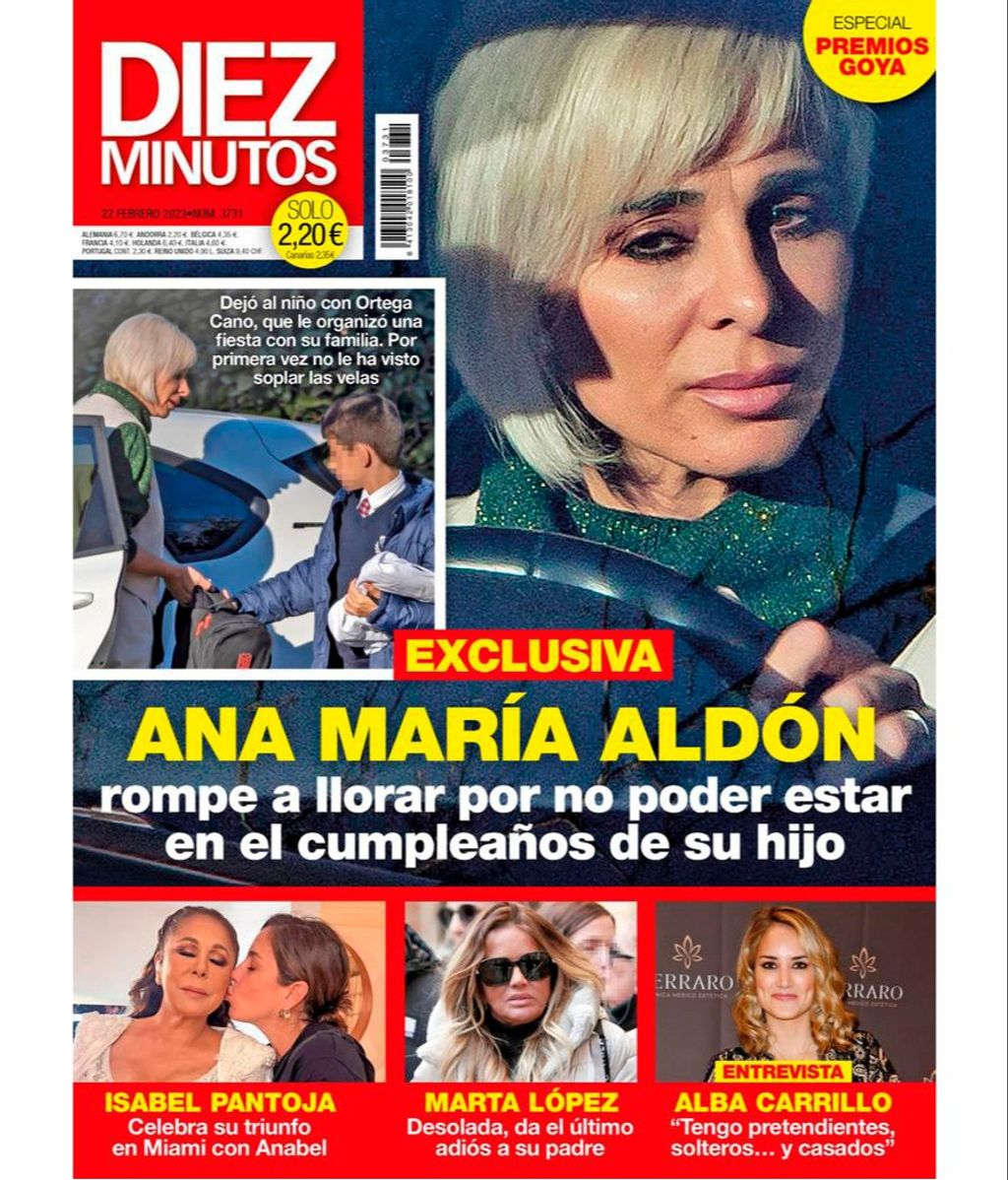 Ana María Aldón rompe a llorar tras dejar a su hijo con Ortega Cano el día de su cumpleaños