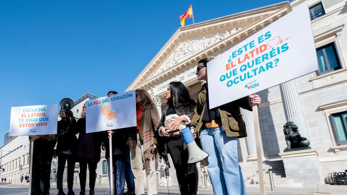 Jóvenes provida se manifiestan en el Congreso contra la Ley del aborto