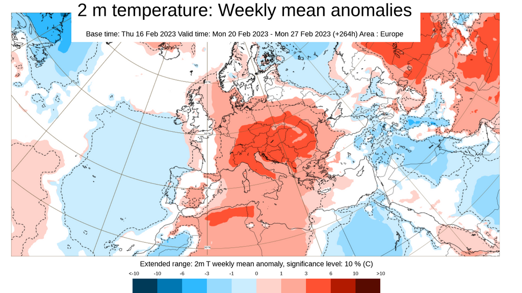 Anomalía de la temperatura 20-27 feb