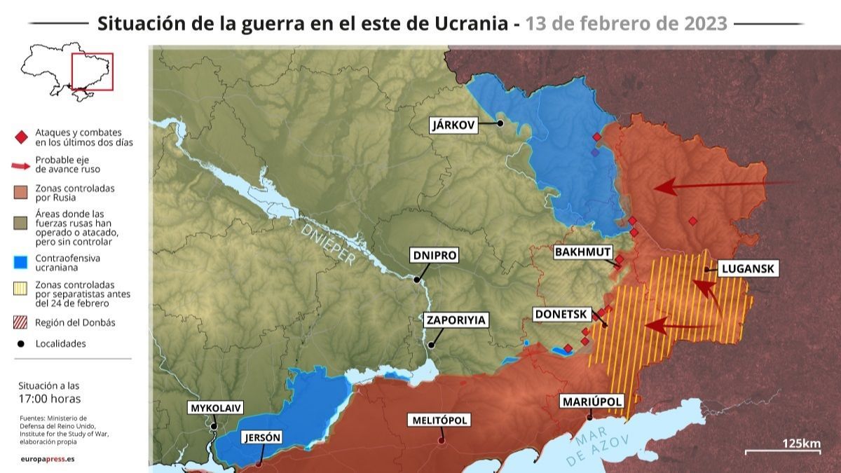 EuropaPress 4986075 situacion guerra ucrania 13 febrero 2023