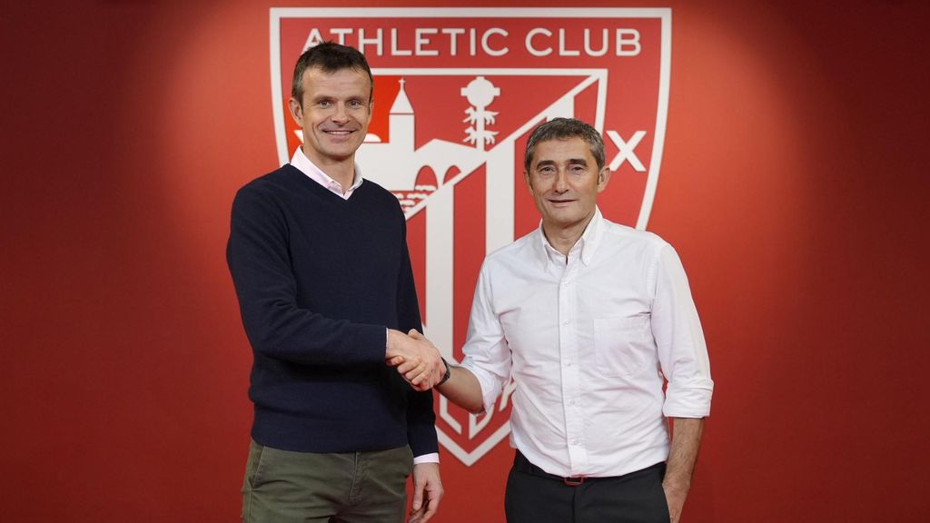 Jon Uriarte, Pte del Athletic Club, y el entrenador Ernesto Valverde