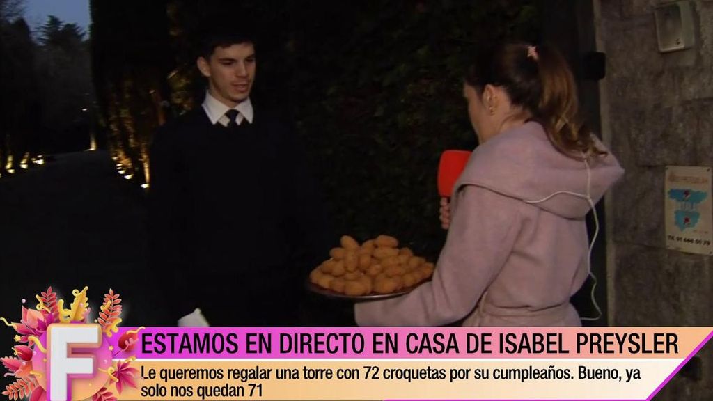 'Fiesta' le regala una bandeja de croqueta a Isabel Preysler