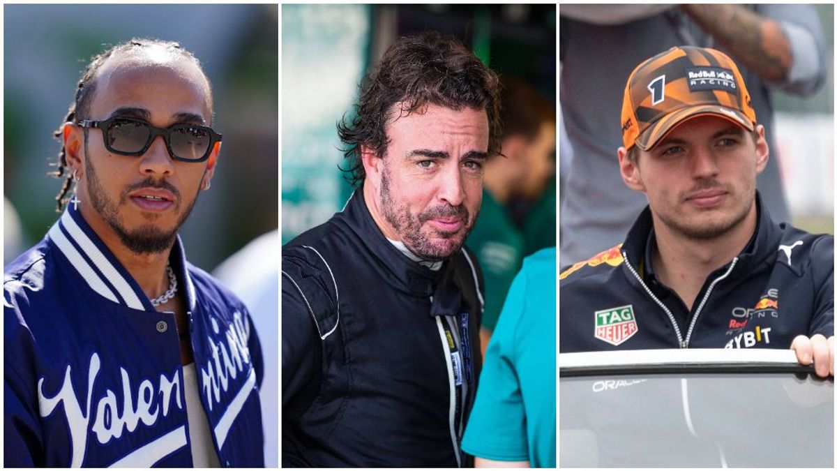Hamilton, Alonso y Verstappen con sus escuderías