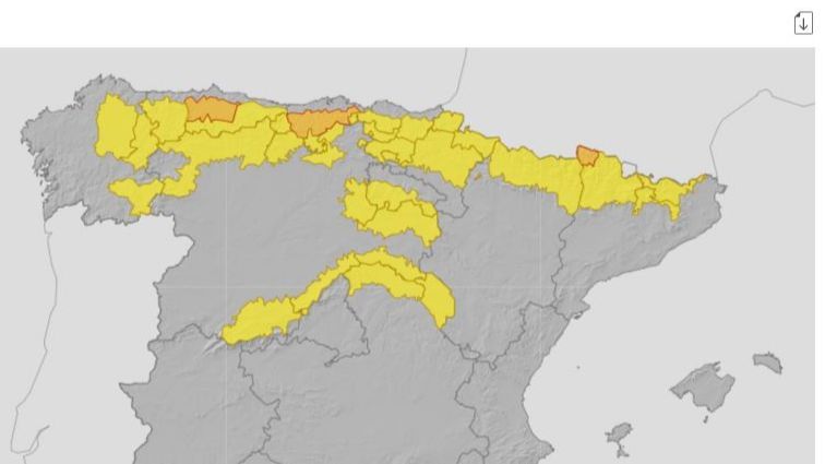 Avisos por nieve previstos para el jueves 23