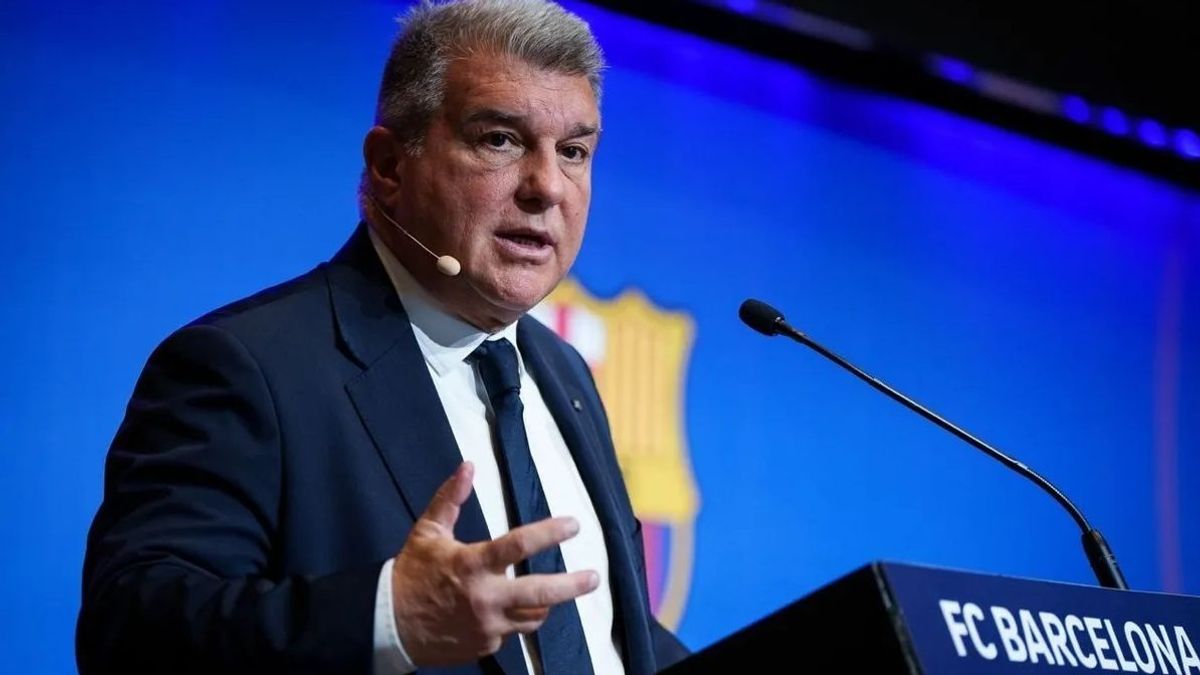 El presidente del FC Barcelona, Joan Laporta, en rueda de prensa El presidente del FC Barcelona, Joan Laporta, en rueda de prensa