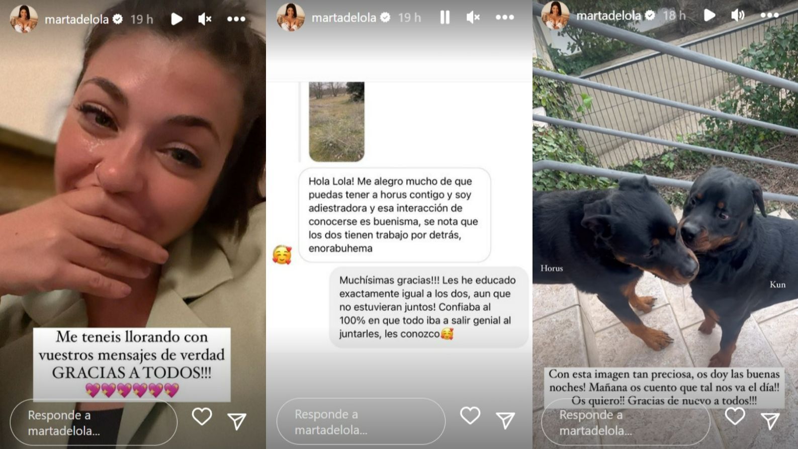 Marta de Lola, emocionada con los mensajes de sus seguidores