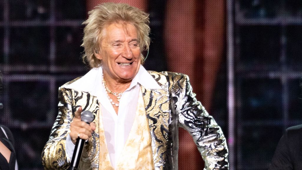 Rod Stewart en uno de sus conciertos