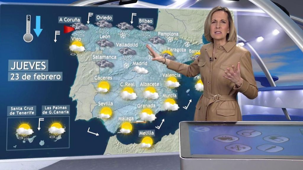Media España estará en alerta por frío y nieve este jueves
