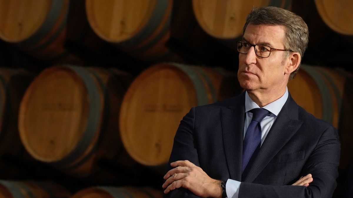 El presidente del PP, Alberto Núñez Feijóo, visita las bodegas García Carrión en Ciudad Real