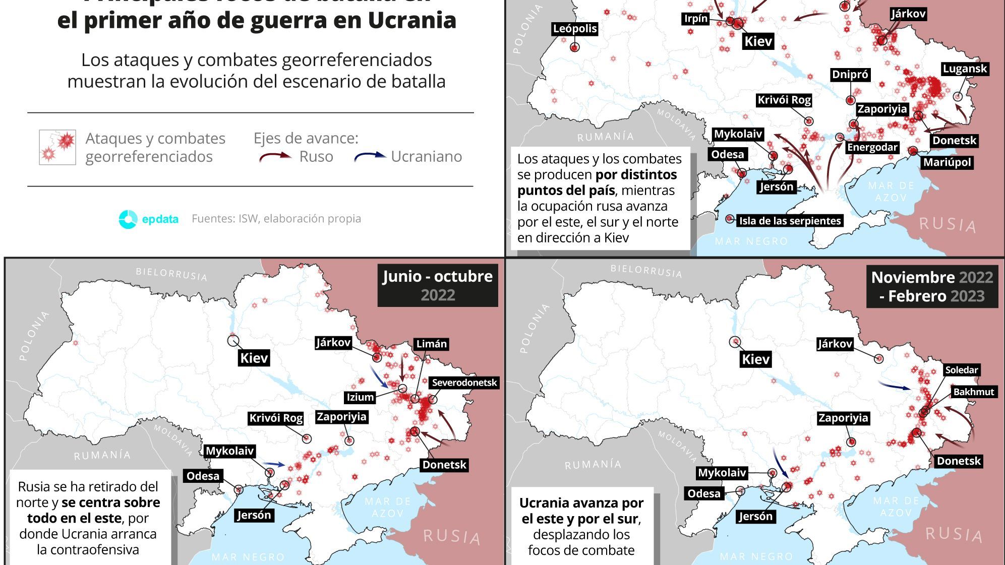 EuropaPress 4999983 mapas muestran principales focos ataque ucrania primer ano guerra pais (1)