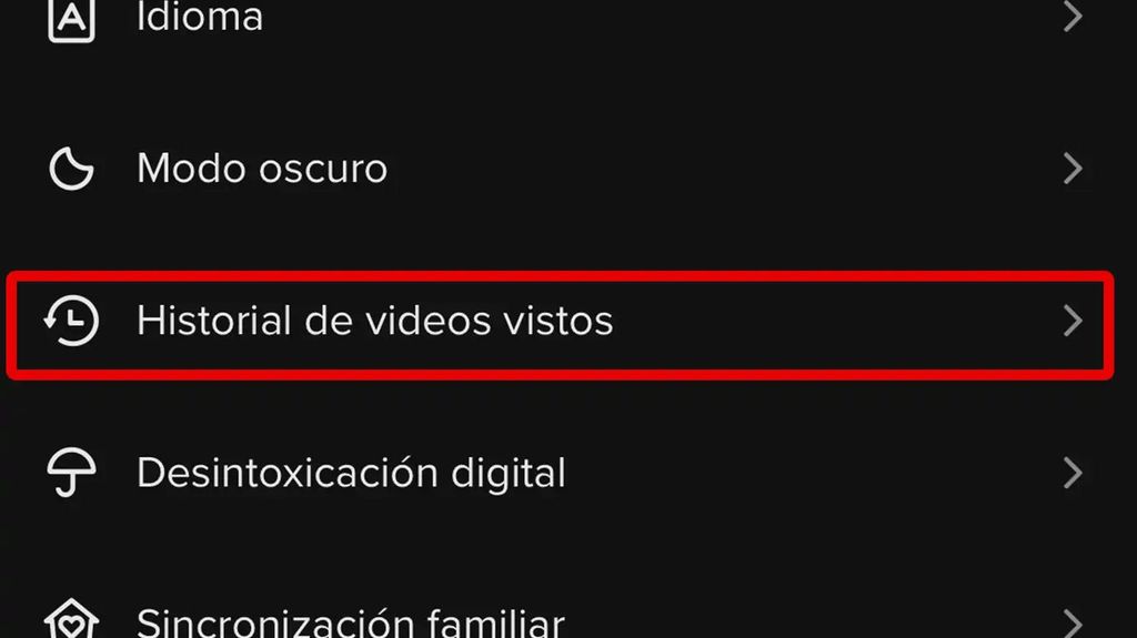 historial tiktok videos vistos