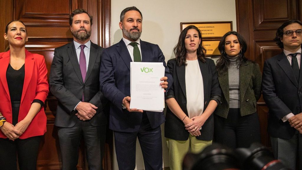 Abascal registra en el Congreso su segunda moción de censura contra Sánchez