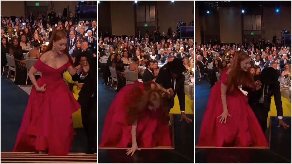 Jessica Chastain se cae al subir al escenario de los SAG Awards 2023