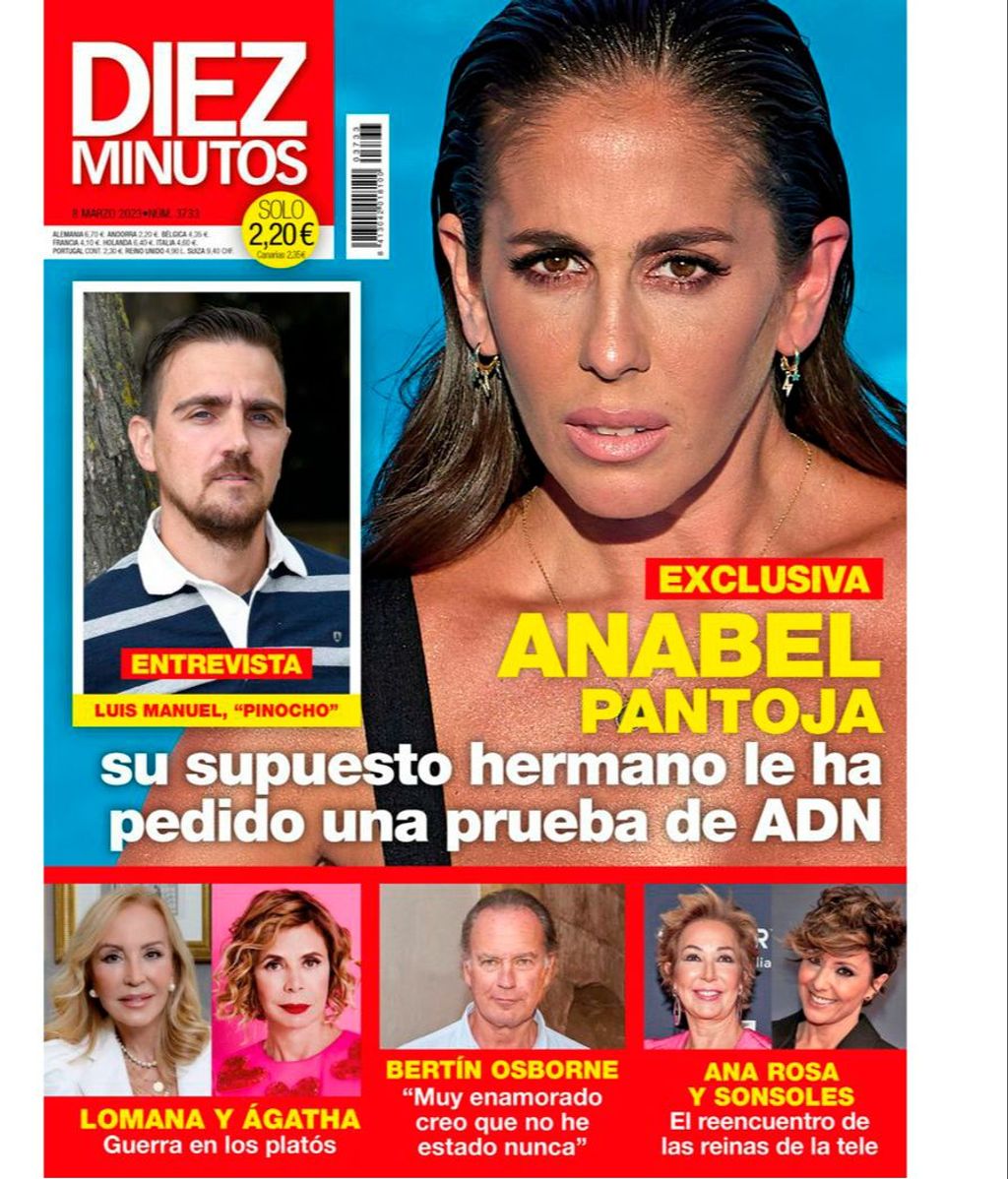 Anabel Pantoja, en la portada de la revista 'Diez Minutos'