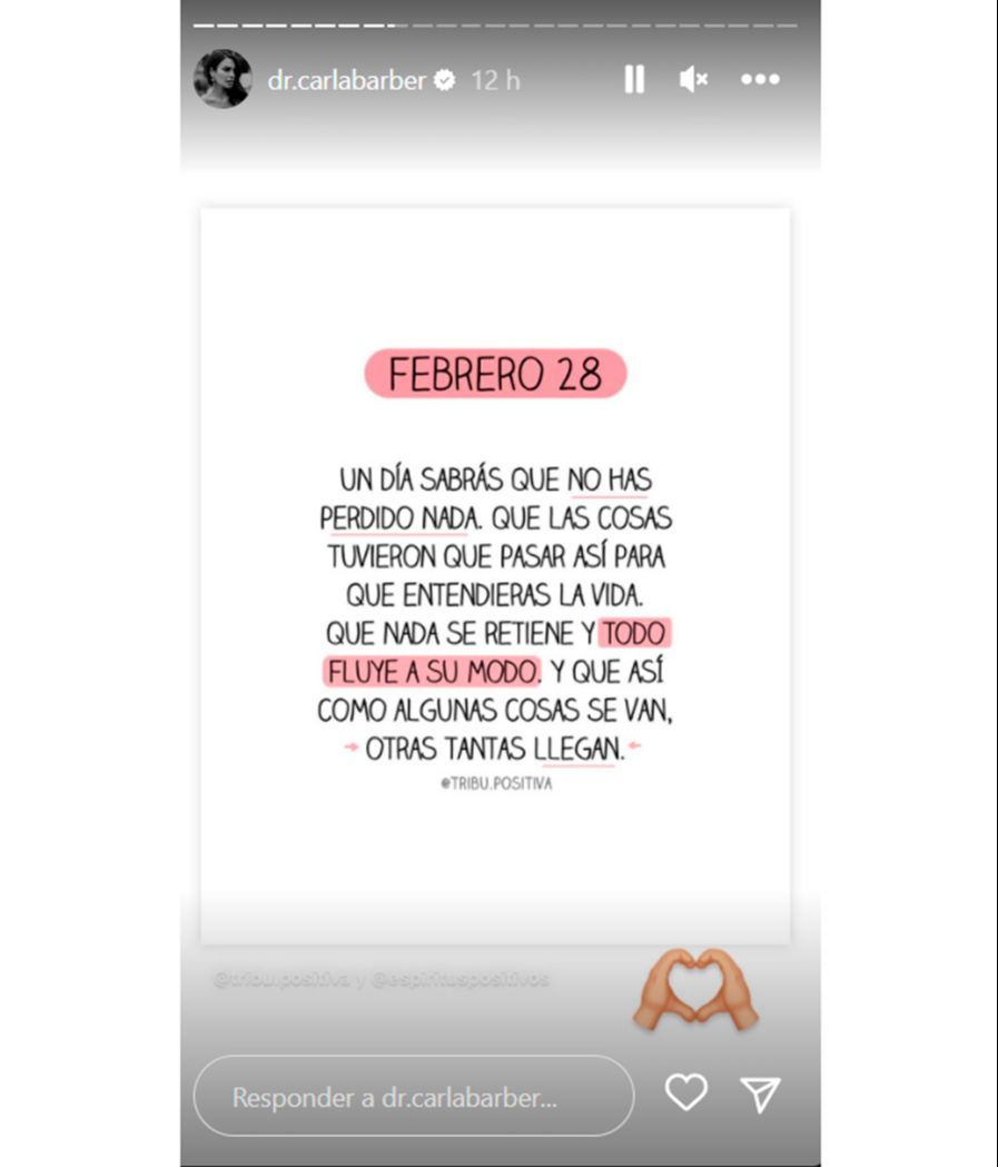 Carla Barber comparte una profunda reflexión