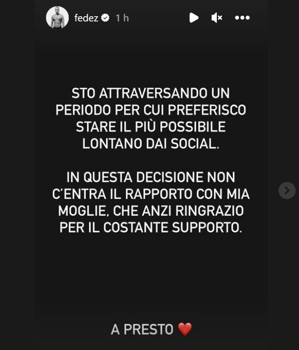 El comunicado de Fedez en Instagram